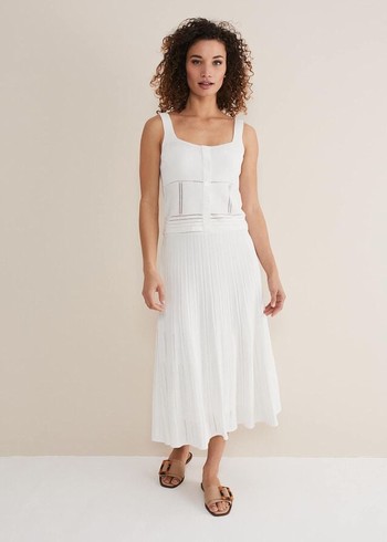 Phase Eight Clarated Co-Ord Skirts White USA | 0892746-YF